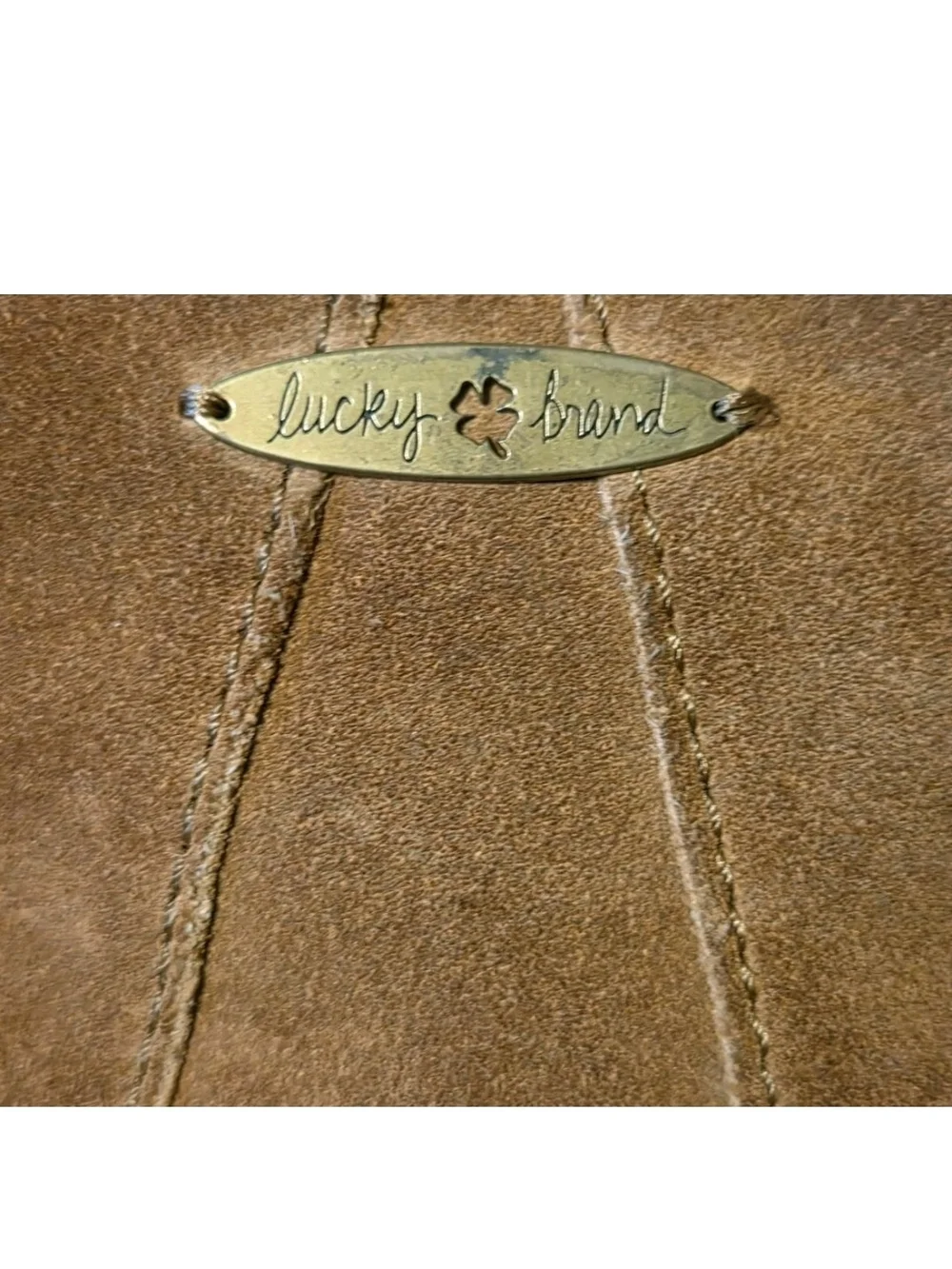 Lucky Brand Purse Brown Leather Suede Shoulder Hobo Vintage Boho Chic Purse Y2k